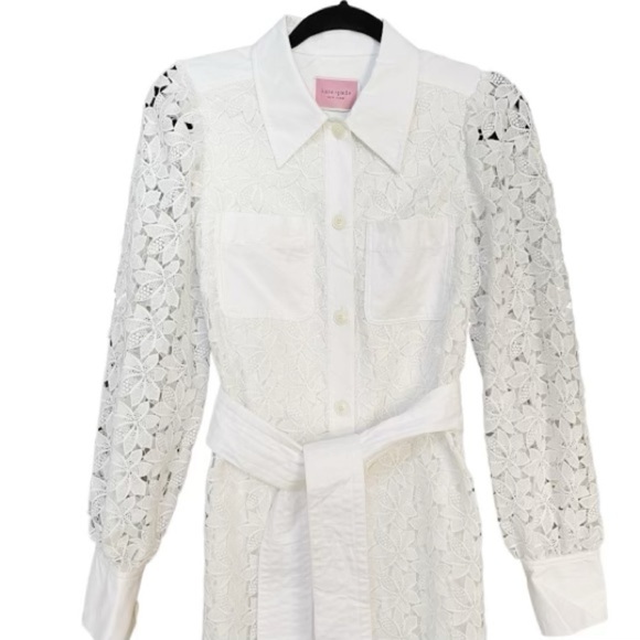 NWT Kate Spade Leaf Lace Shirtdress - Picture 12 of 16